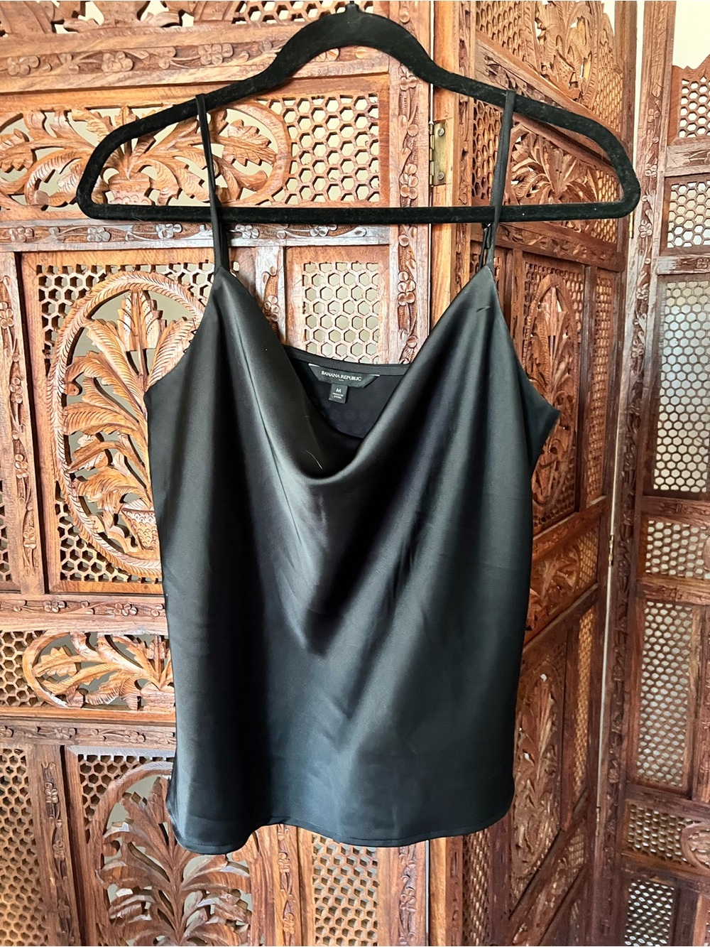 Banana Republic Black Satin Cowl Neck Camisole